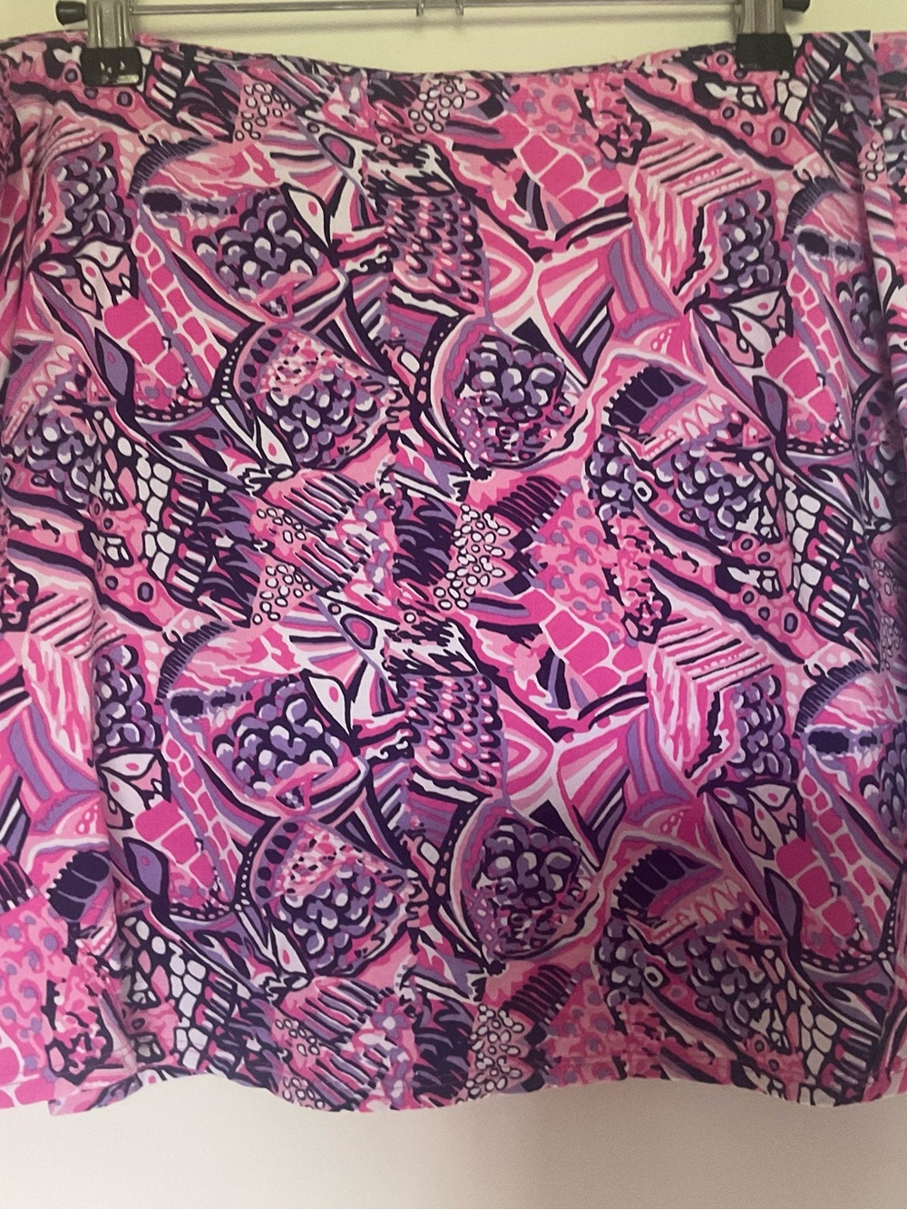 IBKUL Pink and Purple Abstract Print Skirt
